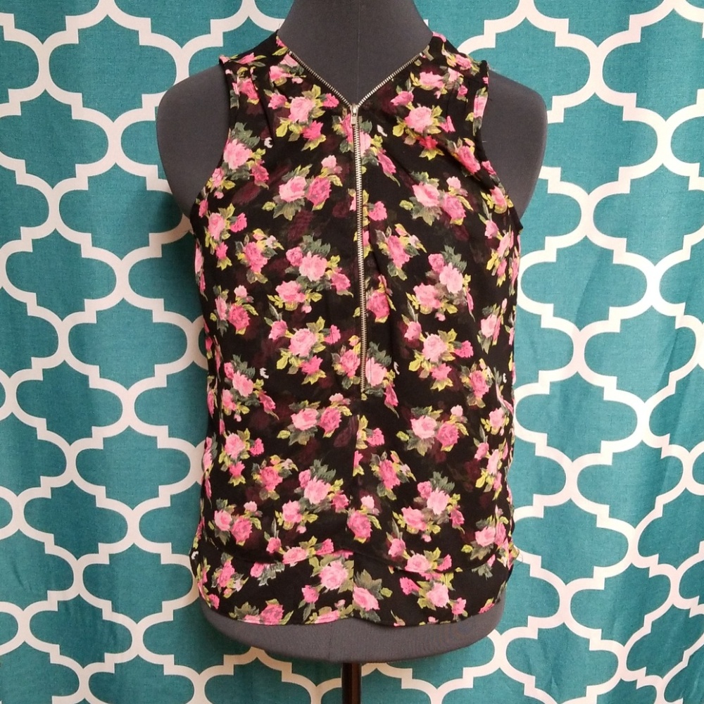 Floral Sheer Blouse Tank Top